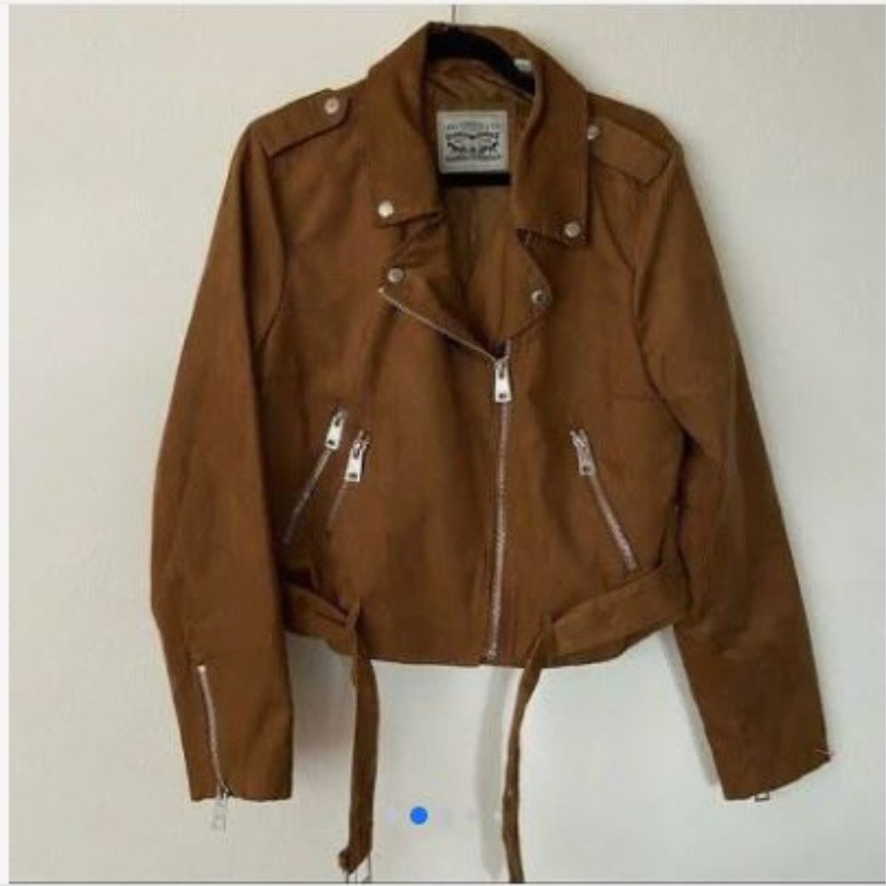 Levi's Women's Faux Suede Asymmetrical Belted Moto Jacket